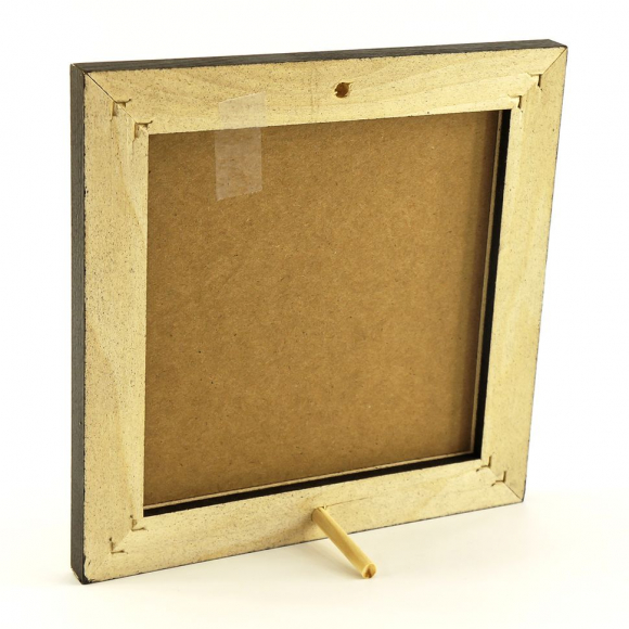 119907_Рамка деревянная "Сердца" цвет черный матовый с ручной росписью