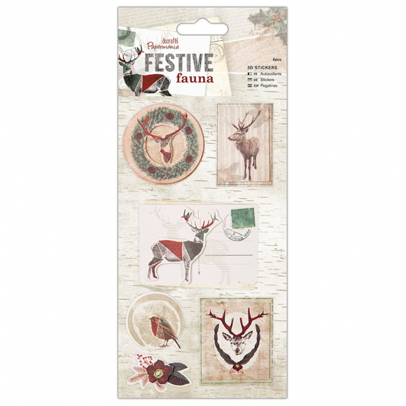 Набор стикеров 3D "Festive Fauna"