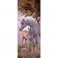 Картина по номерам с цветной схемой на холсте Molly арт.KHS0017 Панно. Белые единороги (31 цвет) 35х90 см