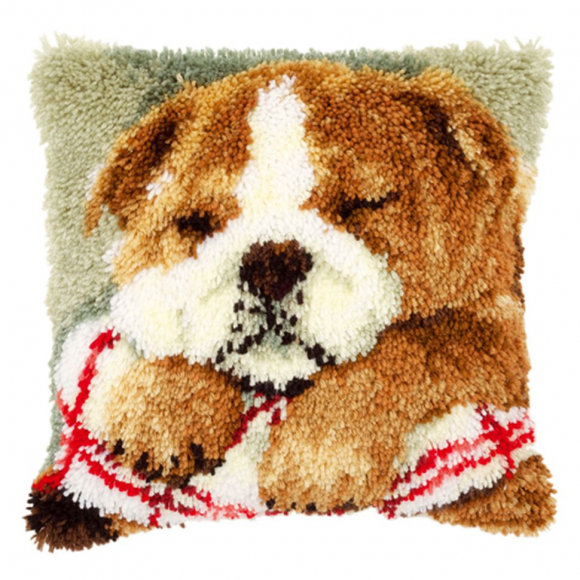 Набор для вышивания подушки "Спящий бульдог"
