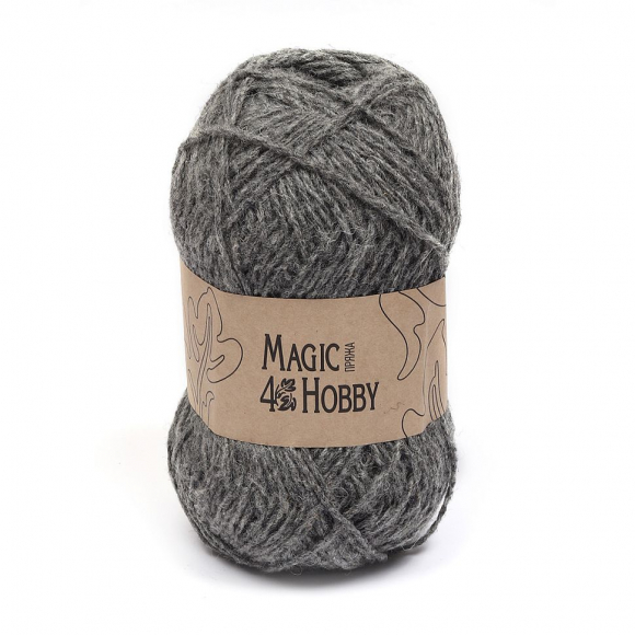 Пряжа для вязания Magic 4 Hobby (80% шерсть, 20% акрил) 5х100г/125м цв. т.серый