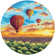 Набор для вышивания PANNA арт. PS-7059 Воздушные шары на закате 12х12 см