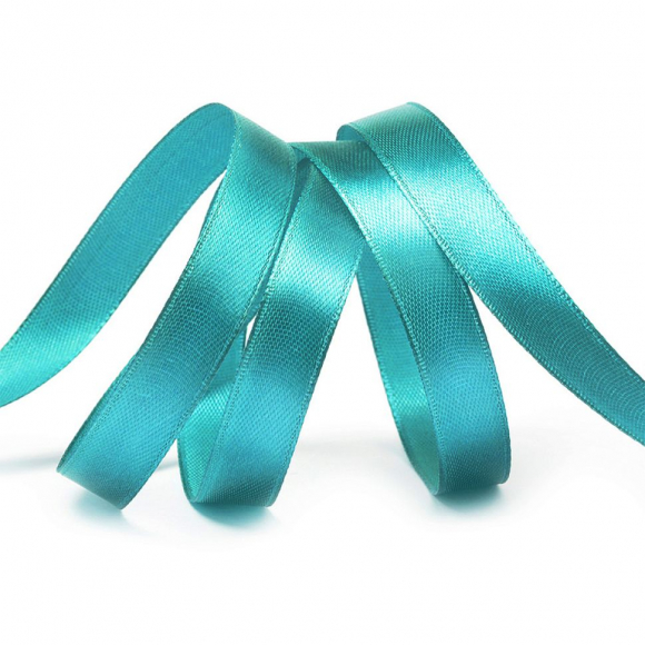 Лента атласная 12мм цв.3154 сине-зеленый IDEAL уп.27,4 м