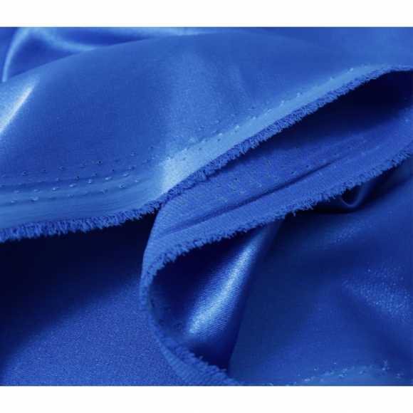 Ткань атлас стрейч 95 г/м? 97% полиэстер, 3% спандекс шир.150 см арт.Р.11315.14 цв.14 синий уп.25м
