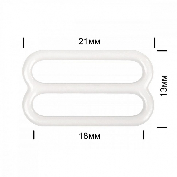 Пряжка регулятор для бюстгальтера металл TBY-57771 18мм цв.F102 сумрачно-белый, уп.100шт