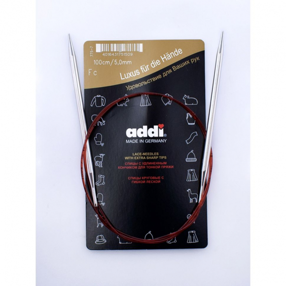 98442_Спицы круговые с удлиненным кончиком, addiClassic Lace №5, 100 см 98442_Спицы круговые с удлиненным кончиком, addiClassic Lace №5, 100 см