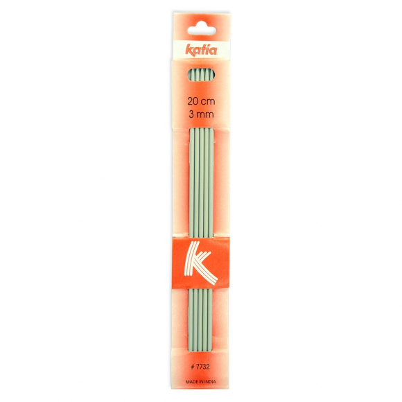 129948_Спицы чулочные алюминиевые KATIA, 20 см, 3 мм