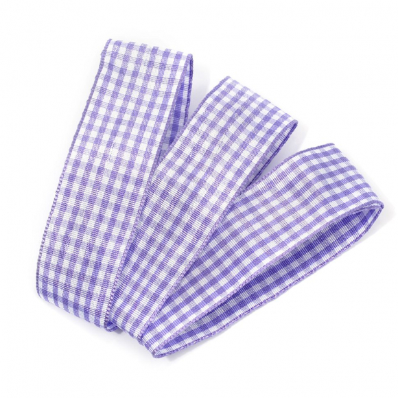 Лента тканевая с рисунком Клетка арт.TBY.LDTK2408 шир.25мм цв.фиолетовый/белый уп.20м Лента тканевая с рисунком Клетка арт.TBY.LDTK2408 шир.25мм цв.фиолетовый/белый уп.20м