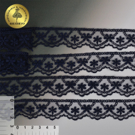 Кружево на сетке KRUZHEVO арт.TR.3820 шир.25мм цв.242 т.синий уп.9м