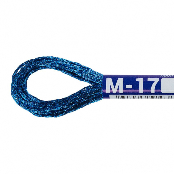 Нитки для вышивания Gamma мулине NM металлик 100% полиэстер 12 x 8 м цв.М-17 васильковый