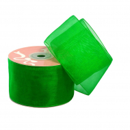 Лента капрон (органза) IDEAL шир.50мм цв.1044 зеленый уп.27,4 м