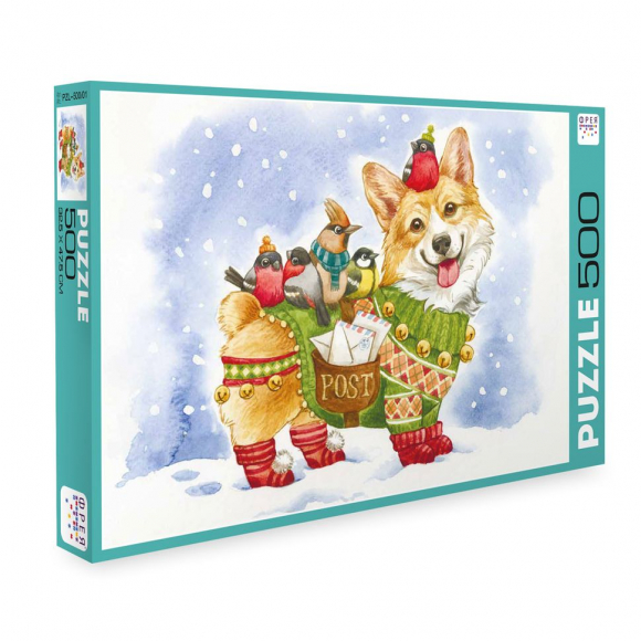 Пазл ФРЕЯ арт.PZL-500/01 Корги с птичками 32,5х47,5 см