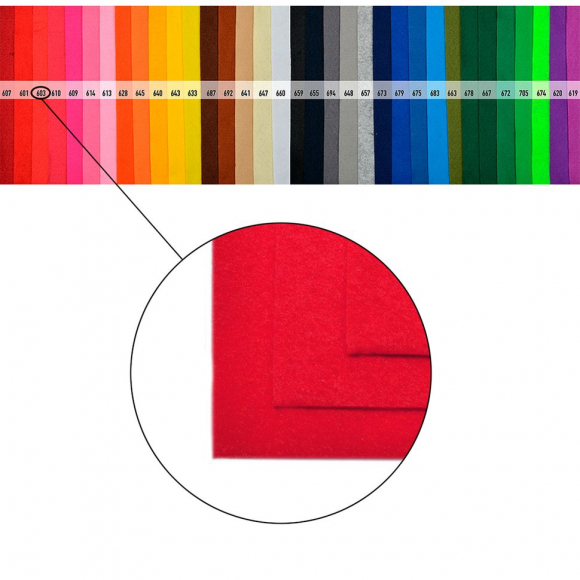 Фетр листовой мягкий Magic 4 Hobby 1мм 20х30см арт.FLT-S1 уп.10 листов цв.603 красный