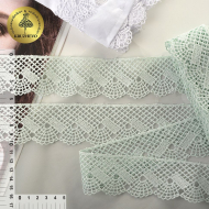 Кружево гипюр KRUZHEVO арт.TR.8GB8540E шир.45мм цв.13 нежная-мята уп.9м