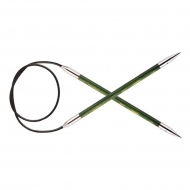29118 Knit Pro Спицы круговые для вязания Royale 5,5мм 100см, ламинированная береза, зеленый