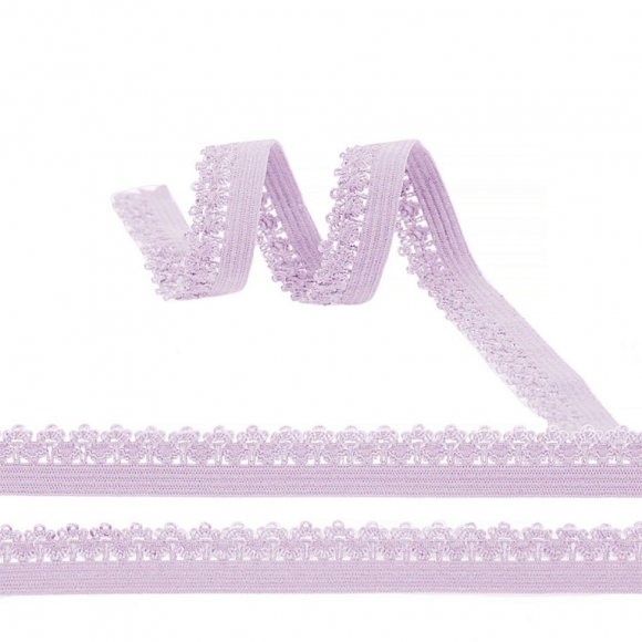 Резинка TBY бельевая ажурная 12мм арт.RB01165  цв.F165 нежная сирень уп.100м