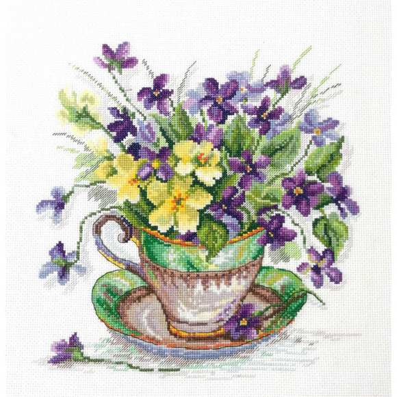Набор для вышивания МАРЬЯ ИСКУСНИЦА арт.04.005.25 Калужница и фиалки 22х22 см