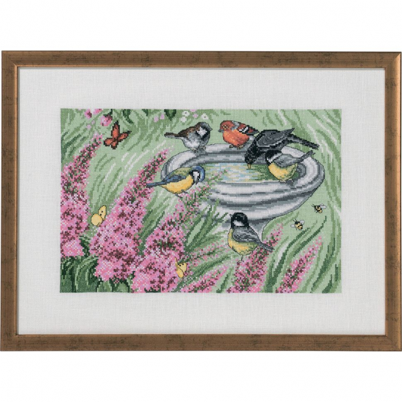 Набор для вышивания PERMIN арт.70-9396 Поилка для птиц 47х34 см
