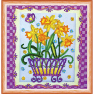 Набор для вышивания бисером АБРИС АРТ арт. AM-160 Расцвели нарциссы 15х15см