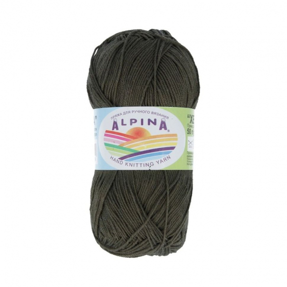 Пряжа ALPINA XENIA (100% мерсеризованный хлопок) 10х50г/240м цв.514 т.оливковый Пряжа ALPINA XENIA (100% мерсеризованный хлопок) 10х50г/240м цв.514 т.оливковый