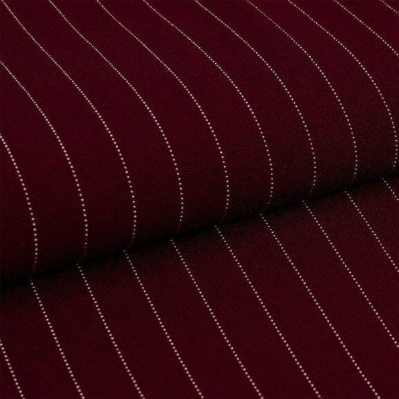 Ткань Габардин кач-во Фухуа в полоску 180 г/м? 100% полиэстер шир.150 см арт.TBY.Gbf.st.24102.1.3 цв.03 бордовый рул.25м