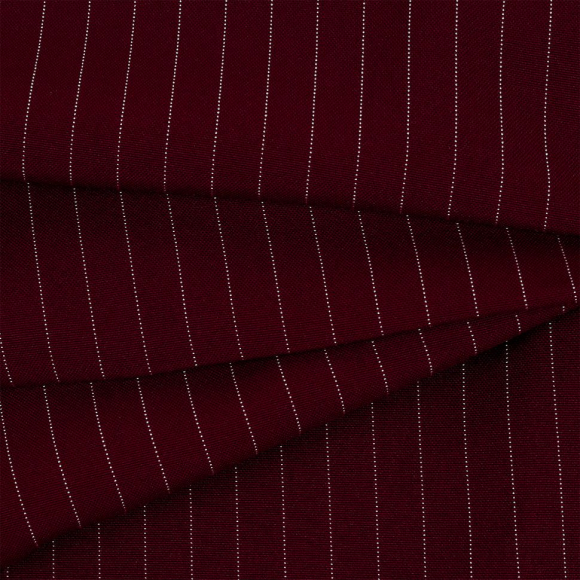 Ткань Габардин кач-во Фухуа в полоску 180 г/м? 100% полиэстер шир.150 см арт.TBY.Gbf.st.24102.1.3 цв.03 бордовый рул.25м