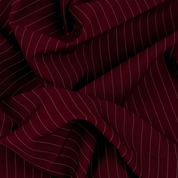 Ткань Габардин кач-во Фухуа в полоску 180 г/м? 100% полиэстер шир.150 см арт.TBY.Gbf.st.24102.1.3 цв.03 бордовый рул.25м