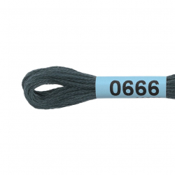 Нитки для вышивания Gamma мулине (0207-0819) 100% хлопок 24 x 8 м цв.0666 т.серый
