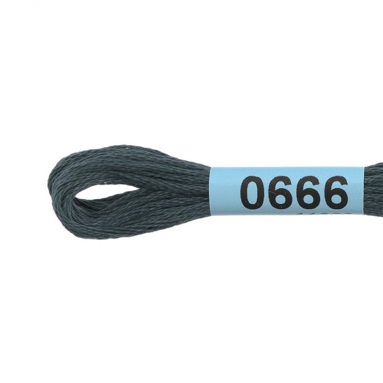 Нитки для вышивания Gamma мулине (0207-0819) 100% хлопок 24 x 8 м цв.0666 т.серый