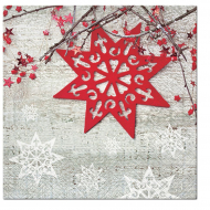 Салфетки трехслойные для декупажа, коллекция "Lunch"  PAW Decor Collection "Красная звезда"