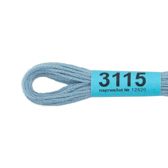 Нитки для вышивания Gamma мулине (3071-3172) 100% хлопок 24 x 8 м цв.3115 св.голубой