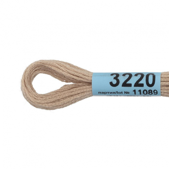 Нитки для вышивания Gamma мулине (3173-6115) 100% хлопок 24 x 8 м цв.3220 бежевый Нитки для вышивания Gamma мулине (3173-6115) 100% хлопок 24 x 8 м цв.3220 бежевый