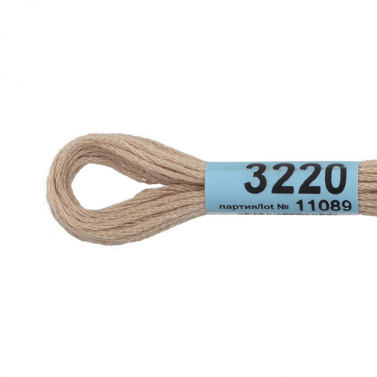 Нитки для вышивания Gamma мулине (3173-6115) 100% хлопок 24 x 8 м цв.3220 бежевый