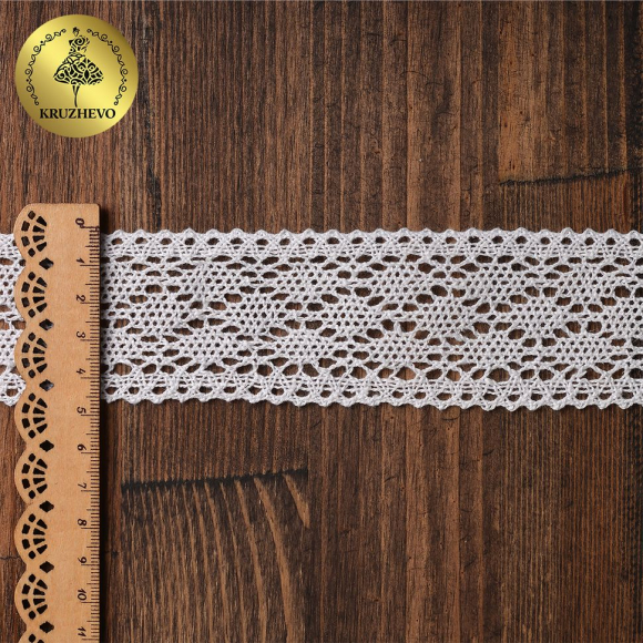 Тесьма вязаная KRUZHEVO 40мм TBY.6211 цв.02 белый уп.25м Тесьма вязаная KRUZHEVO 40мм TBY.6211 цв.02 белый уп.25м