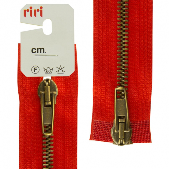 39216_Молния металл разъёмная, 2 замка, AT, 5 мм, 75 см, цвет тесьмы 2407, красный