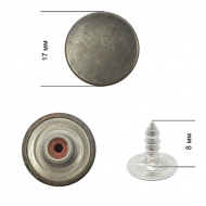 Пуговицы джинсовые сталь 17мм гладкая New Star цв. оксид уп. 1000шт