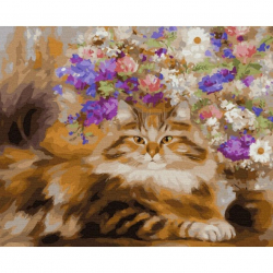 Картина по номерам с цветной схемой на холсте Molly арт.KK0710 Котинова Г. Летний день на даче 40х50 см