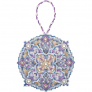Набор для вышивания PANNA арт. IG-7366 Новогодняя игрушка. Лиловый шар 8,5x8,5 см