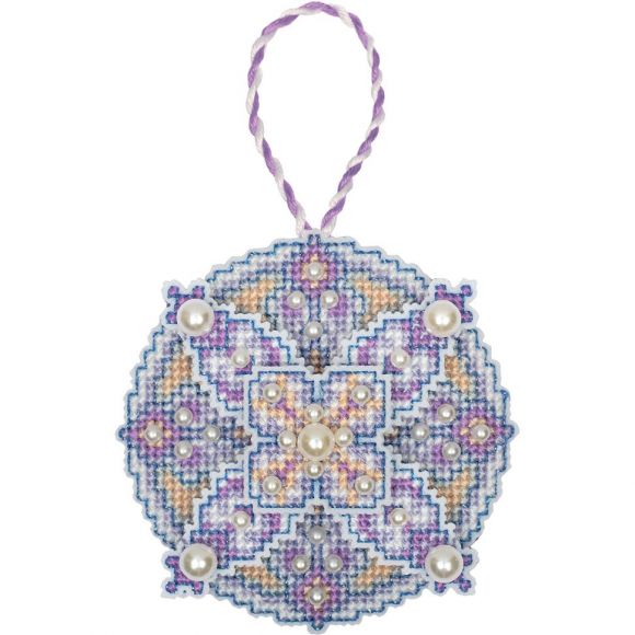 Набор для вышивания PANNA арт. IG-7366 Новогодняя игрушка. Лиловый шар 8,5x8,5 см