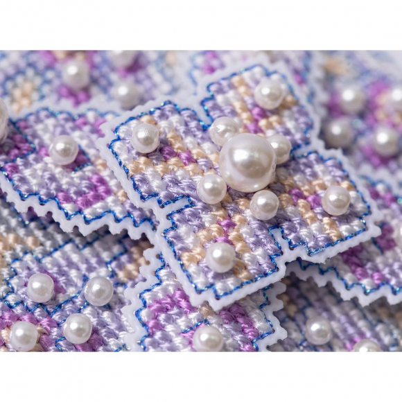 Набор для вышивания PANNA арт. IG-7366 Новогодняя игрушка. Лиловый шар 8,5x8,5 см