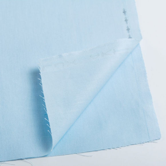 Ткань ранфорс гладкокраш., арт.WH V54, 130г/м?,100% хлопок, шир.240см, цв.голубой, уп.3м