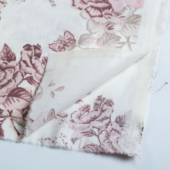 Ткань ранфорс Розы моно, арт.WH 9935-v22, 130г/м?,100% хлопок, шир.240см, цв.пыльная роза, уп.3м