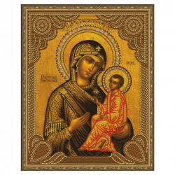 Картина 5D мозаика с нанесенной рамкой Molly арт.KM0798 Тихвинская Божия Матерь (11 цветов) 40х50 см