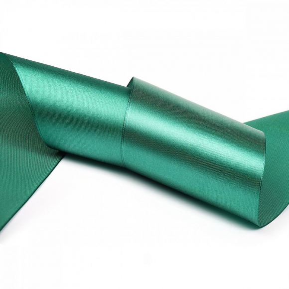 Лента атласная 100мм  цв.3045 изумрудный IDEAL уп.27,4 м