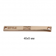 Лэйбл металлический Style арт.TBY.8883 40х5мм цв.золото уп.50шт