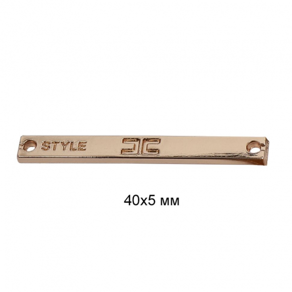 Лэйбл металлический Style арт.TBY.8883 40х5мм цв.золото уп.50шт