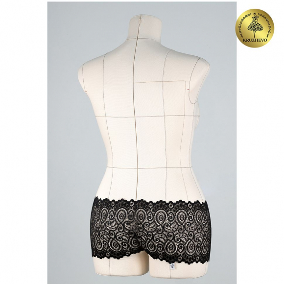 Кружево-стрейч KRUZHEVO арт.TBY.L1351 шир.180мм цв.003 черный уп.25м