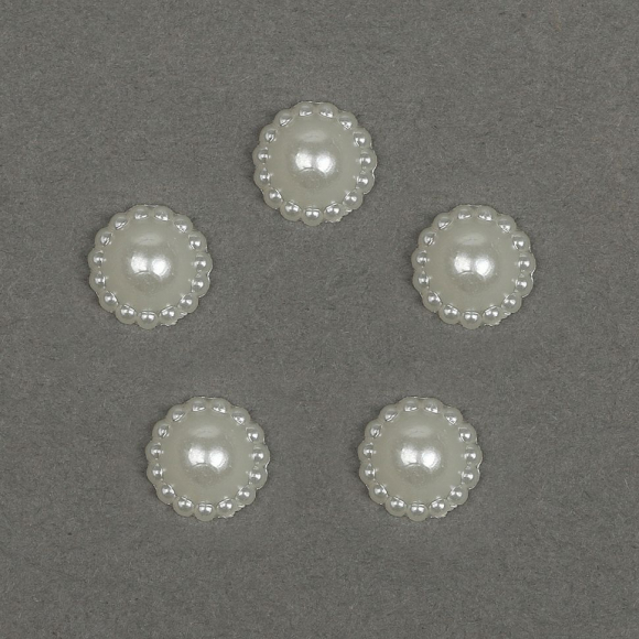 Полужемчужины перламутр в форме Цветка 6 мм цв.43 молочный уп.500г Полужемчужины перламутр в форме Цветка 6 мм цв.43 молочный уп.500г