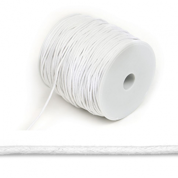 Шнур вощеный 2мм, 100% хлопок цв. 101 белый уп.100м