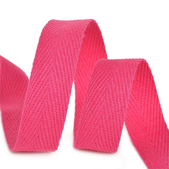 Тесьма киперная 10 мм хлопок 2,5г/см арт.TBY.CT10145 цв.F145 фуксия уп.50м